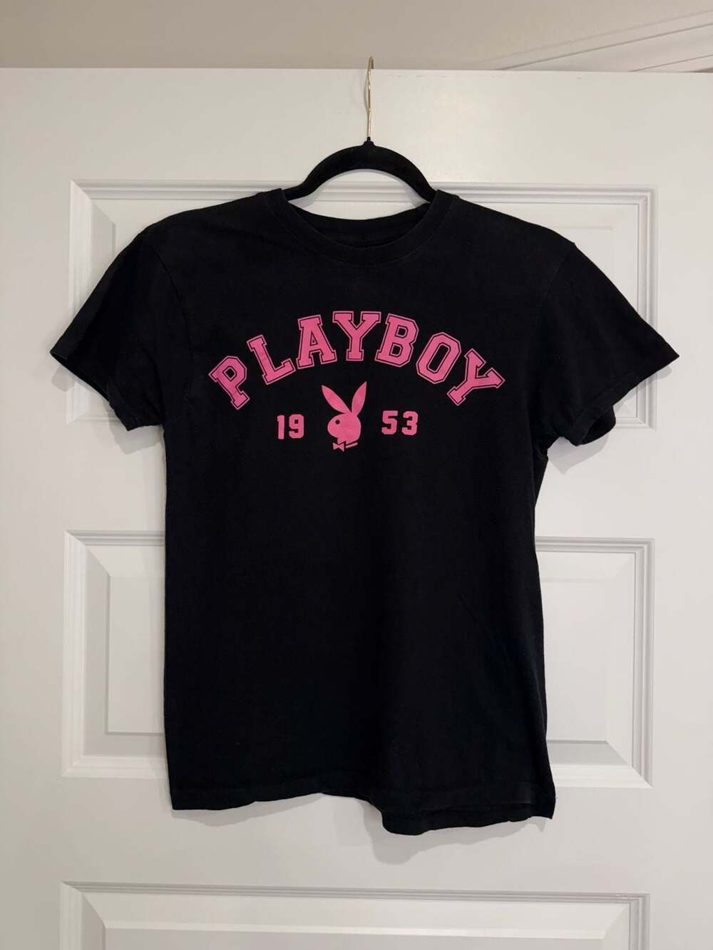 Playboy Graphic T-Shirt Size S Black Pink 1953 Short Sleeve